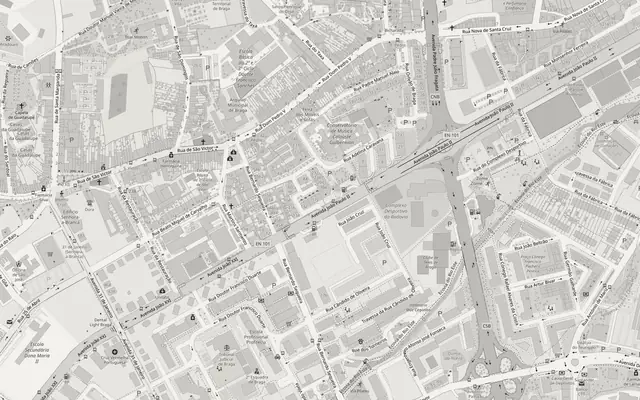 Mapa com a localização da GT Auto Serviços na Rua da Fundação Calouste Gulbenkian, em Braga